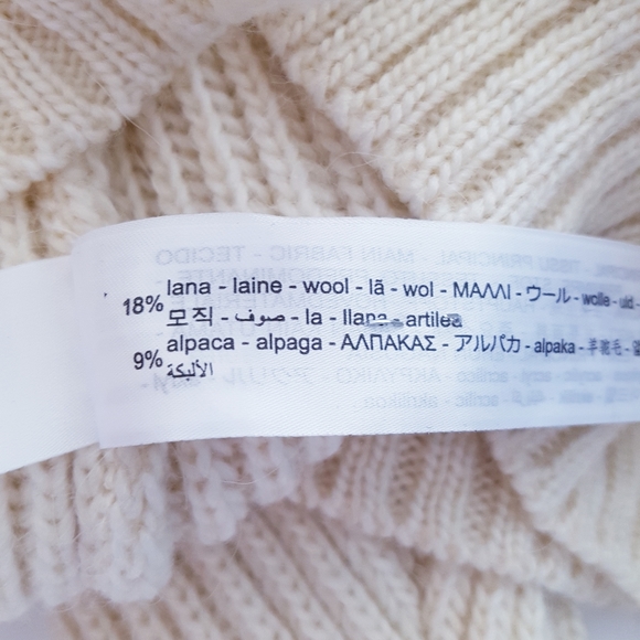 ZARA Cream Lace Yoke Wool Blend Knit Sweater - Picture 10 of 13